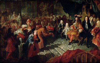 Louis XIV Receiving the Persian Ambassador Mohammed Reza Beg in the Galerie des Glaces at Versailles by Charles Antoine Coypel